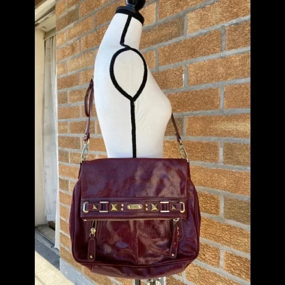Rafe patent red handbag